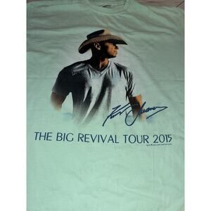 Kenny Chesney Big Revival Tour 2015 Double Sided Graphic Concert T-Shirt Medium